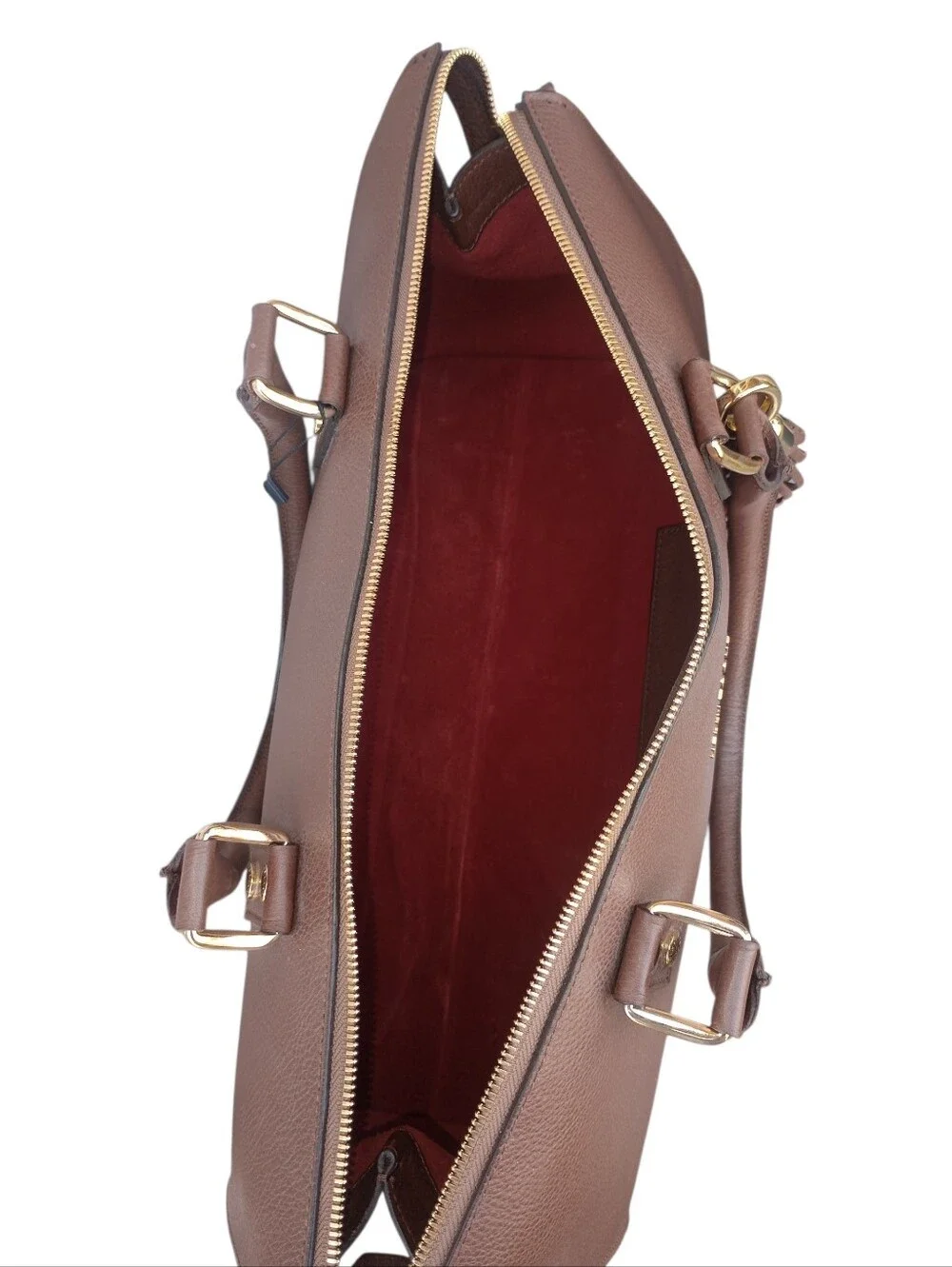 Kelly-Tooke Soho Leather Barrel Tassel Satchel Bag, NWT